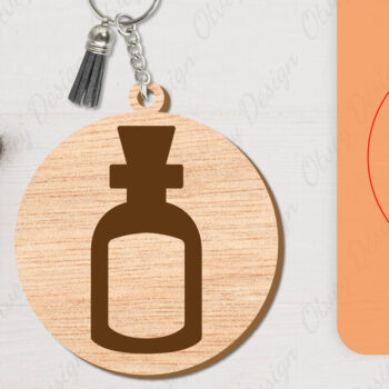 Intra απο ξύλο plywood Χρώμα wenge 3mm-4mm πάχος - με μπρελόκ αποκριών Δίασταση 4x4 cm INTRAFABR-108374595 - Image 6