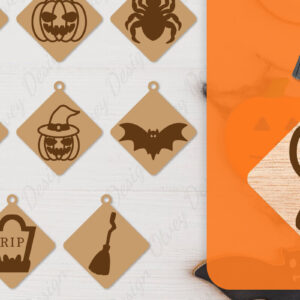 Intra απο ξύλο plywood  Χρώμα wenge 3mm-4mm πάχος - με μπρελόκ αποκριών Δίασταση 4x4 cm INTRAFABR-108373181