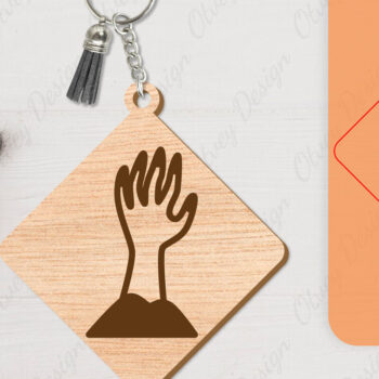 Intra απο ξύλο plywood Χρώμα wenge 3mm-4mm πάχος - με μπρελόκ αποκριών Δίασταση 4x4 cm INTRAFABR-108373181 - Image 2