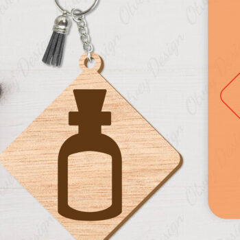 Intra απο ξύλο plywood Χρώμα wenge 3mm-4mm πάχος - με μπρελόκ αποκριών Δίασταση 4x4 cm INTRAFABR-108373181 - Image 6