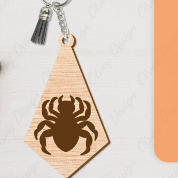 Intra απο ξύλο plywood Χρώμα wenge 3mm-4mm πάχος - με μπρελόκ αποκριών Δίασταση 4x4 cm INTRAFABR-108373213 - Image 5