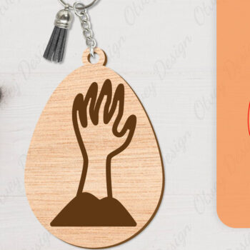 Intra απο ξύλο plywood Χρώμα wenge 3mm-4mm πάχος - με μπρελόκ αποκριών Δίασταση 4x4 cm INTRAFABR-108373849 - Image 2