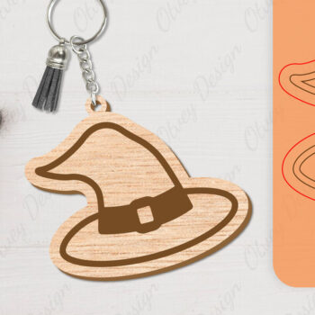 Intra απο ξύλο plywood Χρώμα wenge 3mm-4mm πάχος - με μπρελόκ αποκριών Δίασταση 4x4 cm INTRAFABR-108374235 - Image 3