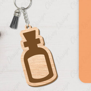 Intra απο ξύλο plywood Χρώμα wenge 3mm-4mm πάχος - με μπρελόκ αποκριών Δίασταση 4x4 cm INTRAFABR-108374235 - Image 6