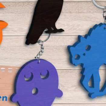 Intra απο ξύλο plywood  Χρώμα wenge 3mm-4mm πάχος - Αποκριάτικα μπρελόκ με λέιζερ, Δίασταση 4x4 cm INTRAFABR-108374303 - Image 1