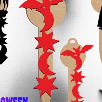 Intra απο ξύλο plywood  Χρώμα wenge 3mm-4mm πάχος - αποκοπής με λέιζερ Halloween Keys Δίασταση 2048x2732 cm INTRAFABR-108374351 - Image 3