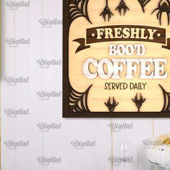 Intra απο ξύλο plywood Χρώμα wenge 3mm-4mm πάχος - με λέιζερ πινακίδα αποκριών κουζίνας Δίασταση 15x15 cm INTRAFABR-68565887 - Image 1