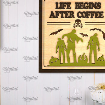 Intra απο ξύλο plywood Χρώμα wenge 3mm-4mm πάχος - με λέιζερ πινακίδα αποκριών κουζίνας Δίασταση 15x15 cm INTRAFABR-118402744 - Image 1