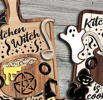 Intra απο ξύλο plywood Χρώμα wenge 3mm-4mm πάχος - Πίνακας μαγειρικής μαγισσών κουζίνας αποκριών Δίασταση 20x25 cm INTRAFABR-105419448 - Image 1