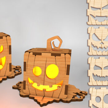 Intra απο ξύλο plywood  Χρώμα wenge 3mm-4mm πάχος - Αρχεία Halloween Lamp Δίασταση 15x15 cm INTRAFABR-107562376 - Image 1