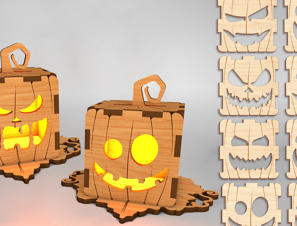 Intra απο ξύλο plywood  Χρώμα wenge 3mm-4mm πάχος - Αρχεία Halloween Lamp Δίασταση 15x15 cm INTRAFABR-107562376