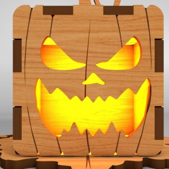 Intra απο ξύλο plywood  Χρώμα wenge 3mm-4mm πάχος - Αρχεία Halloween Lamp Δίασταση 15x15 cm INTRAFABR-107562376 - Image 3