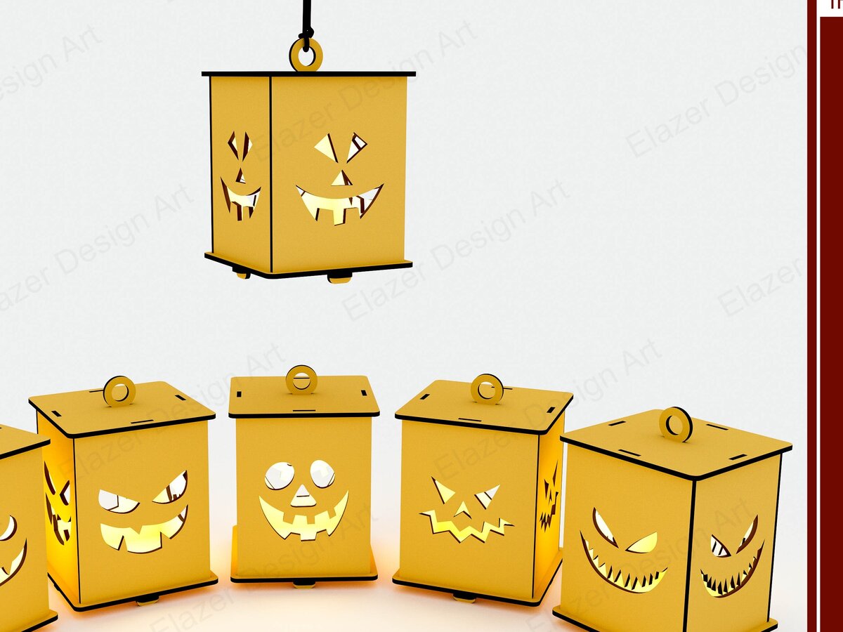 Intra απο ξύλο plywood  Χρώμα wenge 3mm-4mm πάχος - Halloween Lamp Files, Vect Δίασταση 100x100 cm INTRAFABR-82343166