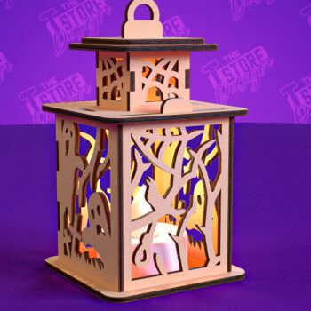 Intra απο ξύλο plywood Χρώμα wenge 3mm-4mm πάχος - Φανάρι αποκριών | Πρότυπο τρισδιάστατου φαναριού Δίασταση 15x15 cm INTRAFABR-82938302 - Image 1