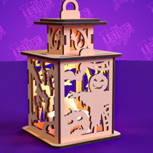 Intra απο ξύλο plywood  Χρώμα wenge 3mm-4mm πάχος - Φανάρι αποκριών | Πρότυπο τρισδιάστατου φαναριού Δίασταση 15x15 cm INTRAFABR-83056029