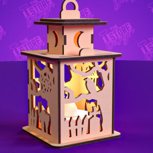 Intra απο ξύλο plywood  Χρώμα wenge 3mm-4mm πάχος - Φανάρι αποκριών | Πρότυπο τρισδιάστατου φαναριού Δίασταση 15x15 cm INTRAFABR-83056061