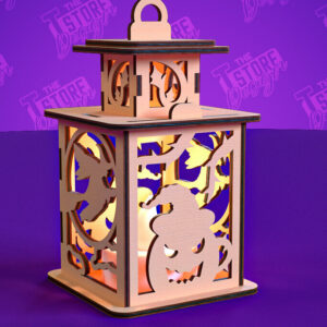 Intra απο ξύλο plywood  Χρώμα wenge 3mm-4mm πάχος - Φανάρι αποκριών | Πρότυπο τρισδιάστατου φαναριού Δίασταση 15x15 cm INTRAFABR-83143806