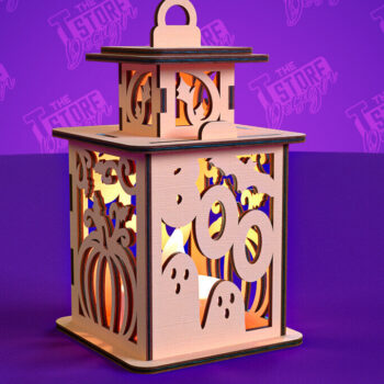 Intra απο ξύλο plywood Χρώμα wenge 3mm-4mm πάχος - Φανάρι αποκριών | Πρότυπο τρισδιάστατου φαναριού Δίασταση 15x15 cm INTRAFABR-107884606 - Image 1