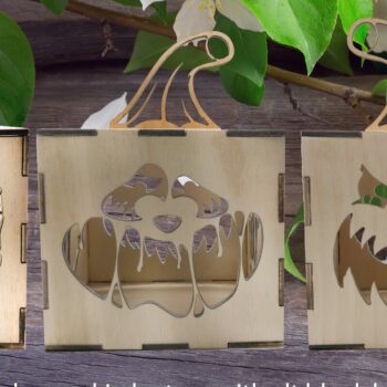Intra απο ξύλο plywood 3mm-4mm πάχος - Κουτί φαναριών αποκριών Δίασταση 15x15 cm INTRAFABR-37719726 - Image 1