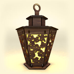 Intra απο ξύλο plywood  Χρώμα wenge 3mm-4mm πάχος - Φανάρι αποκριών, Κηροπήγιο Δίασταση 5x5 cm INTRAFABR-73061522