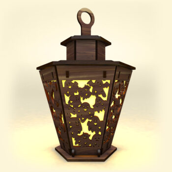 Intra απο ξύλο plywood  Χρώμα wenge 3mm-4mm πάχος - Φανάρι αποκριών, Κηροπήγιο Δίασταση 5x5 cm INTRAFABR-73061522 - Image 1