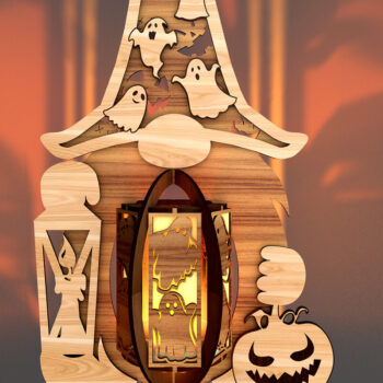 Intra απο ξύλο plywood  Χρώμα wenge 3mm-4mm πάχος - Πρότυπο Gnome φαναριών αποκριών Δίασταση 2x4 cm INTRAFABR-75903606 - Image 1