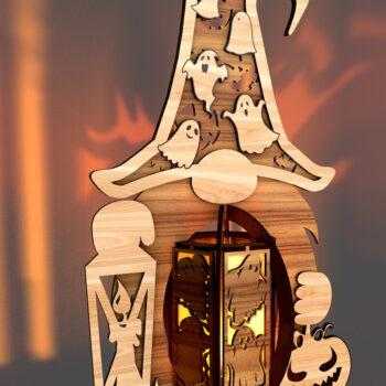 Intra απο ξύλο plywood  Χρώμα wenge 3mm-4mm πάχος - Πρότυπο Gnome φαναριών αποκριών Δίασταση 2x4 cm INTRAFABR-75903606 - Image 2