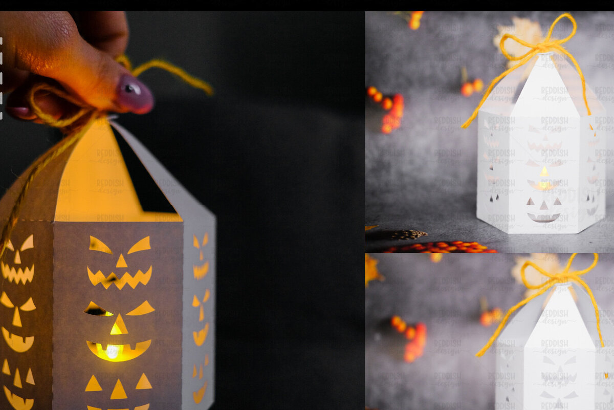 Intra απο ξύλο plywood  Χρώμα wenge 3mm-4mm πάχος - Halloween Lantern, Halloween Luminaries Δίασταση 20x20 cm INTRAFABR-75903657