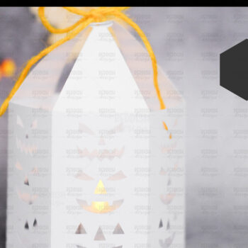 Intra απο ξύλο plywood  Χρώμα wenge 3mm-4mm πάχος - Halloween Lantern, Halloween Luminaries Δίασταση 20x20 cm INTRAFABR-75903657 - Image 2