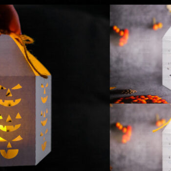 Intra απο ξύλο plywood  Χρώμα wenge 3mm-4mm πάχος - Halloween Lantern, Halloween Luminaries Δίασταση 20x20 cm INTRAFABR-75903678 - Image 1