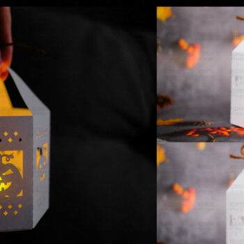 Intra απο ξύλο plywood  Χρώμα wenge 3mm-4mm πάχος - Halloween Lantern, Halloween Luminaries Δίασταση 20x20 cm INTRAFABR-75903705 - Image 1