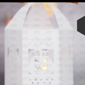 Intra απο ξύλο plywood  Χρώμα wenge 3mm-4mm πάχος - Halloween Lantern, Halloween Luminaries Δίασταση 20x20 cm INTRAFABR-75903705 - Image 2