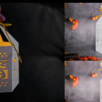 Intra απο ξύλο plywood  Χρώμα wenge 3mm-4mm πάχος - Halloween Lantern, Halloween Luminaries Δίασταση 20x20 cm INTRAFABR-75903744 - Image 1