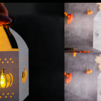 Intra απο ξύλο plywood  Χρώμα wenge 3mm-4mm πάχος - Halloween Lantern, Halloween Luminaries Δίασταση 20x20 cm INTRAFABR-75903801 - Image 1