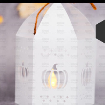 Intra απο ξύλο plywood  Χρώμα wenge 3mm-4mm πάχος - Halloween Lantern, Halloween Luminaries Δίασταση 20x20 cm INTRAFABR-75903801 - Image 2