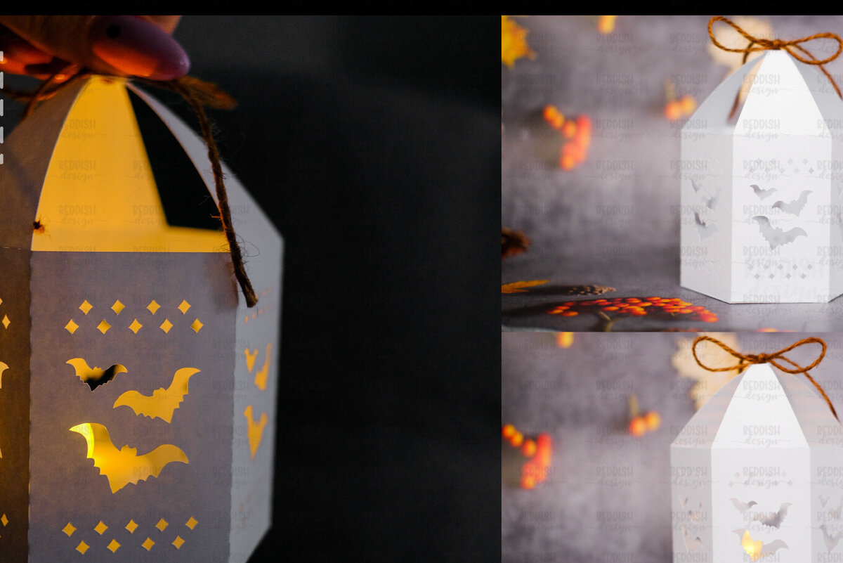 Intra απο ξύλο plywood  Χρώμα wenge 3mm-4mm πάχος - Halloween Lantern, Halloween Luminaries Δίασταση 20x20 cm INTRAFABR-75903840