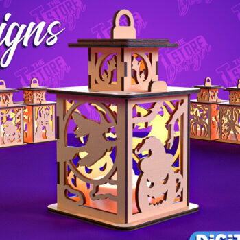 Intra απο ξύλο plywood  Χρώμα wenge 3mm-4mm πάχος - Πακέτο αποκοπής φαναριού Halloween | CNC Δίασταση 15x15 cm INTRAFABR-75903985 - Image 1