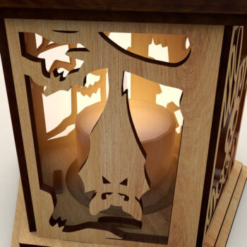 Intra απο ξύλο plywood Χρώμα wenge 3mm-4mm πάχος - Τρομακτικό πρότυπο φαναριών αποκριών Δίασταση 4x4 cm INTRAFABR-73061390 - Image 2