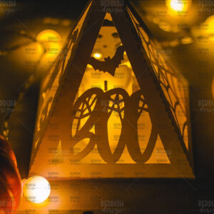 Intra απο ξύλο plywood  Χρώμα wenge 3mm-4mm πάχος - Halloween Lantern , Halloween Decor Δίασταση 15x15 cm INTRAFABR-109013703