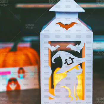 Intra απο ξύλο plywood  Χρώμα wenge 3mm-4mm πάχος - Halloween Lantern , Halloween Decor Δίασταση 15x15 cm INTRAFABR-109013257 - Image 1