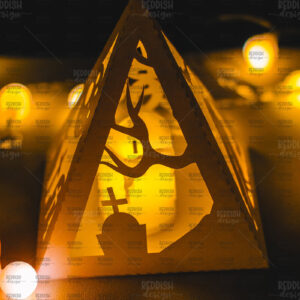 Intra απο ξύλο plywood  Χρώμα wenge 3mm-4mm πάχος - Halloween Lantern , Halloween Decor Δίασταση 15x15 cm INTRAFABR-109024503