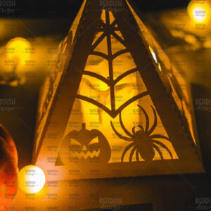 Intra απο ξύλο plywood  Χρώμα wenge 3mm-4mm πάχος - Halloween Lantern , Halloween Decor Δίασταση 15x15 cm INTRAFABR-106888044