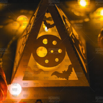 Intra απο ξύλο plywood  Χρώμα wenge 3mm-4mm πάχος - Halloween Lantern , Halloween Decor Δίασταση 15x15 cm INTRAFABR-106888216 - Image 1