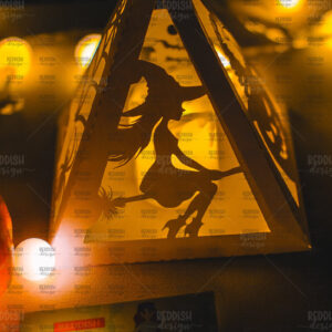 Intra απο ξύλο plywood  Χρώμα wenge 3mm-4mm πάχος - Halloween Lantern , Halloween Decor Δίασταση 15x15 cm INTRAFABR-72022979