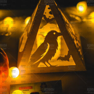 Intra απο ξύλο plywood  Χρώμα wenge 3mm-4mm πάχος - Halloween Lantern , Halloween Decor Δίασταση 15x15 cm INTRAFABR-72022942