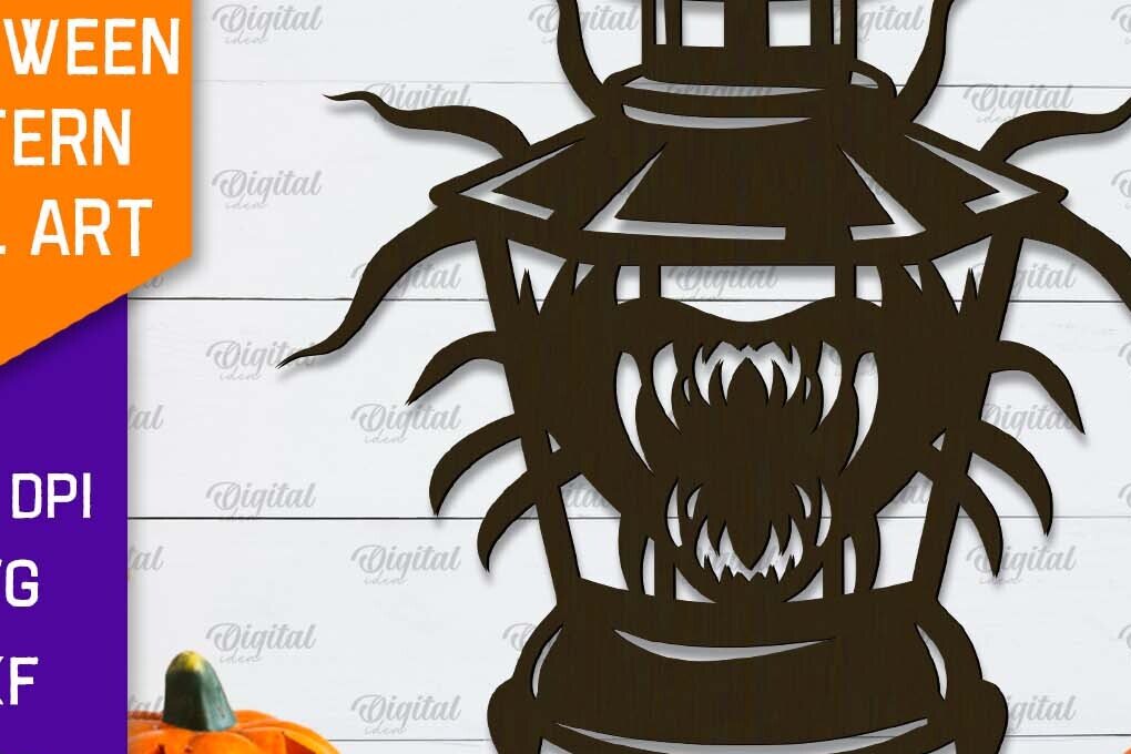 Intra απο ξύλο plywood  Χρώμα wenge 3mm-4mm πάχος - Διακόσμηση τοίχου αποκριάτικου φαναριού με λέιζερ Δίασταση 15x15 cm INTRAFABR-80119541