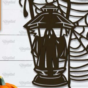 Intra απο ξύλο plywood  Χρώμα wenge 3mm-4mm πάχος - Διακόσμηση τοίχου αποκριάτικου φαναριού με λέιζερ Δίασταση 15x15 cm INTRAFABR-80119580