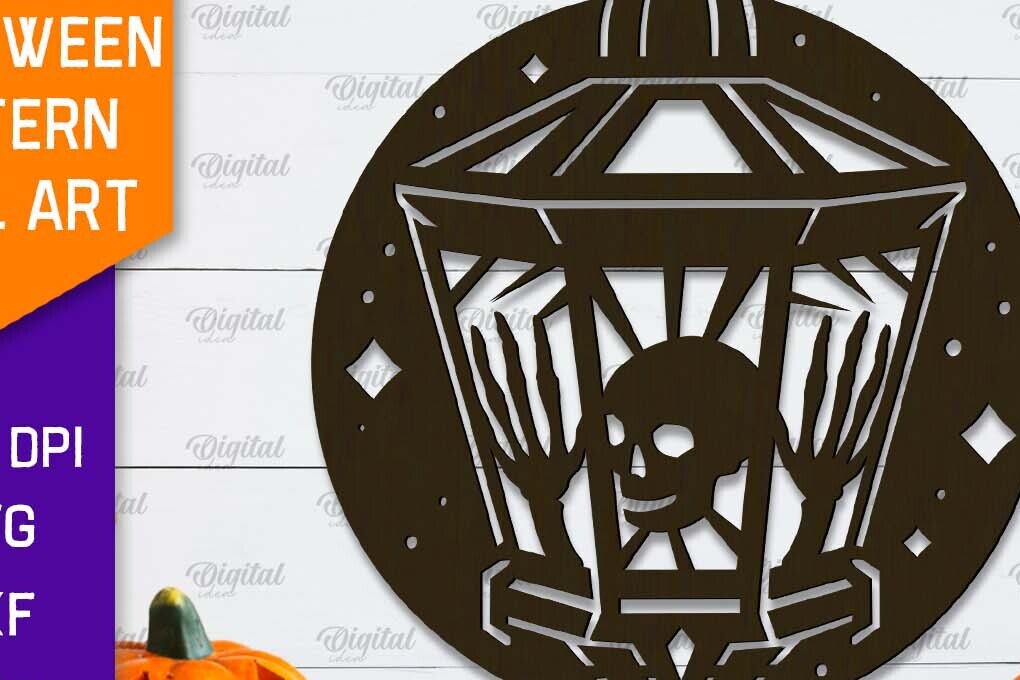 Intra απο ξύλο plywood  Χρώμα wenge 3mm-4mm πάχος - Διακόσμηση τοίχου αποκριάτικου φαναριού με λέιζερ Δίασταση 15x15 cm INTRAFABR-80119587