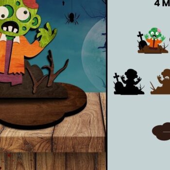 Intra απο ξύλο plywood  Χρώμα wenge 3mm-4mm πάχος - Αποκριάτικα σχέδια κοπής με λέιζερ Δίασταση 10x8 cm INTRAFABR-104807415 - Image 9