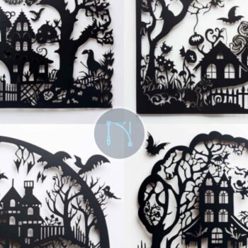 Intra απο ξύλο plywood Χρώμα wenge 3mm-4mm πάχος - Πακέτο υ αποκοπής Halloween Laser Δίασταση 15x15 cm INTRAFABR-104807475 - Image 1